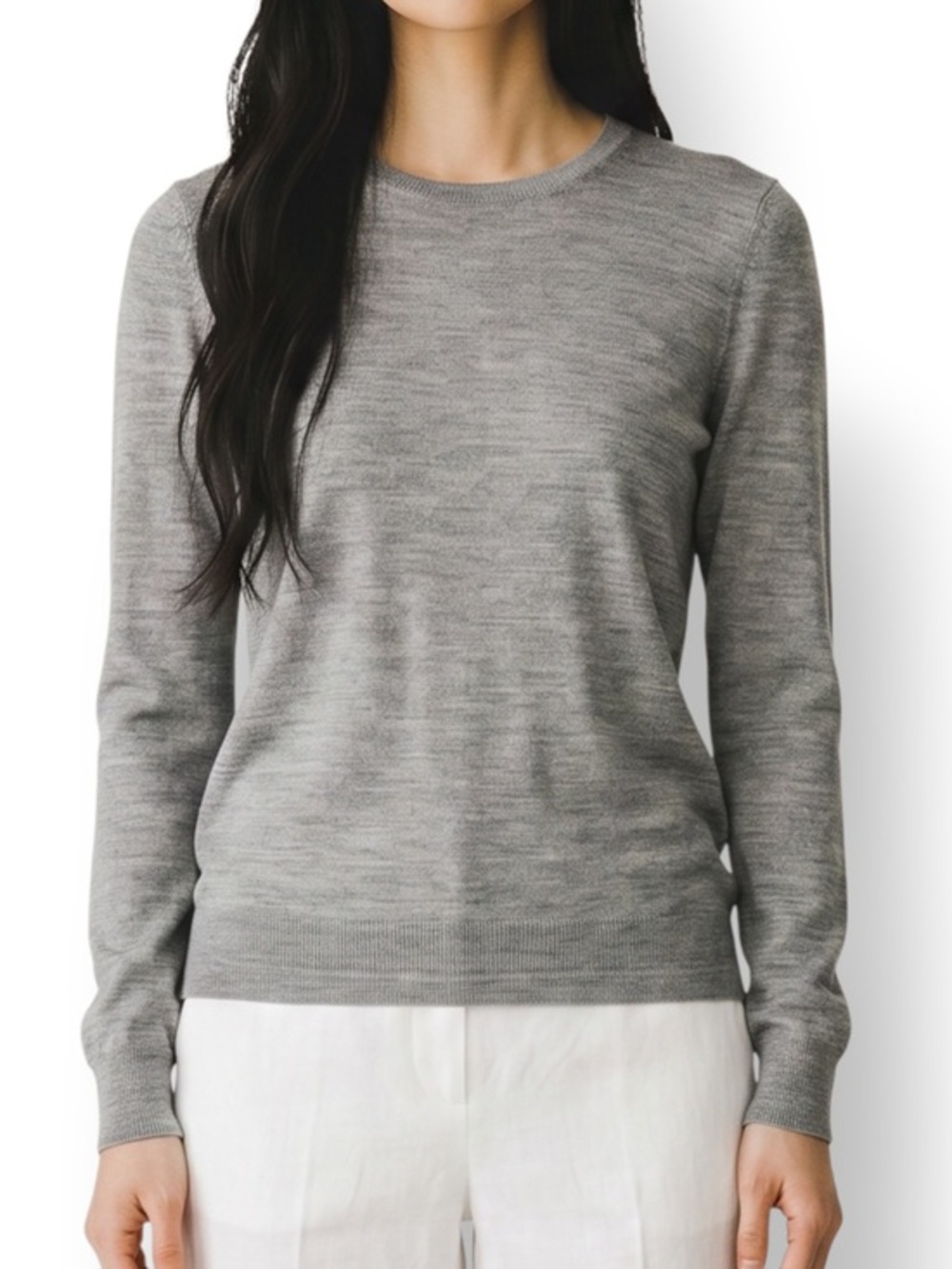 4/$20 Charter Club Luxury Gray Merino Wool Crewneck Sweater XSP Lightweight Knit